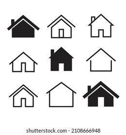 house icon set flat house icon collection house symbol vector  property and real estate