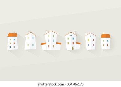 house icon set. flat design