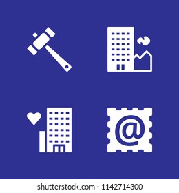 house icon set. hammer, building and at vector icon for graphic design and web