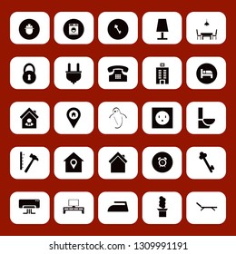 house icon set with hammer nails, house location and tv table vector illustration