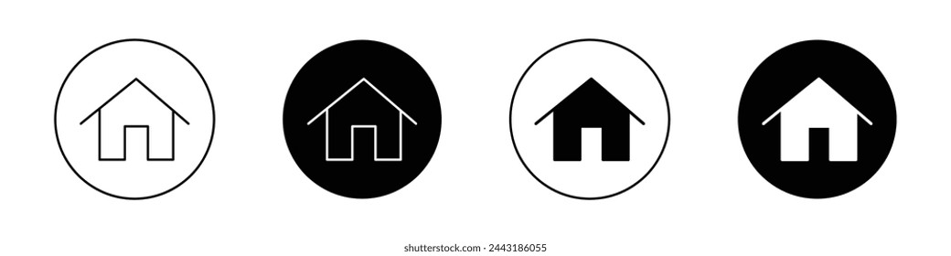 House icon set. home real estate vector symbol. web homepage button sign. shelter pictogram.