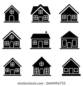 house icon set. home symbol.