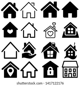 House Icon Set. Home vector illustration symbol. - Shutterstock ID 1417122176
