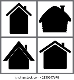 House Icon Set. Home vector illustration symbol.