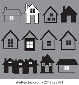House Icon Set. Home vector illustration symbol.