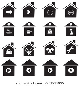 House Icon Set. Home vector illustration symbol.