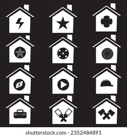 House Icon Set. Home vector illustration symbol