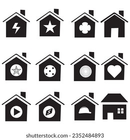 House Icon Set. Home vector illustration symbol
