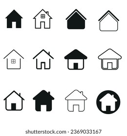 House Icon Set. Home vector illustration symbol.