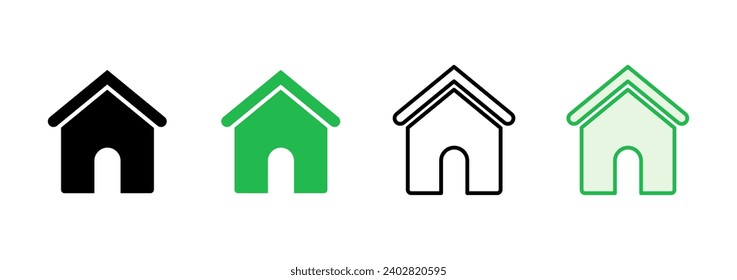 Juego de iconos de la casa. vector de icono de inicio