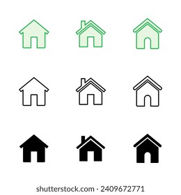 Juego de iconos de la casa. vector de icono de inicio