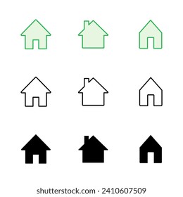 Juego de iconos de la casa. vector de icono de inicio