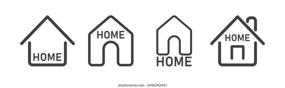 Haus-Icon-Set. Hausmarke der Vektorillustration