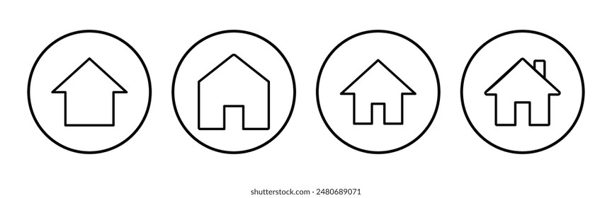 Conjunto de iconos de la casa. Icono de Inicio Vector
