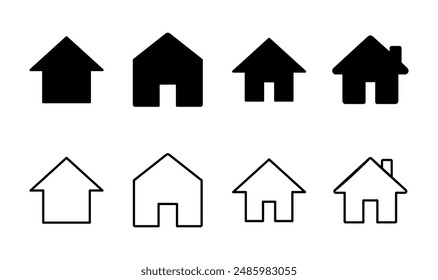 Haus-Icon-Set. Startseite Symbol Vektorgrafik