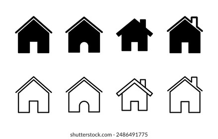 Conjunto de iconos de la casa. Icono de Inicio Vector