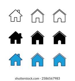 House icon set. Home icon vector