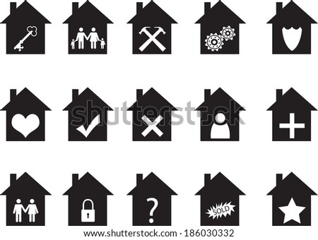 House icon set illustrated on white