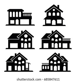 House icon set illustration vector art