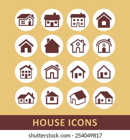 House icon set for internet