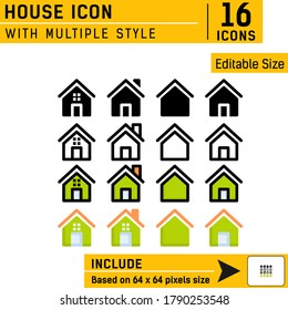 House icon set isolated on white background. House vector illustration symbol design template for home, property, website, mobile app, logo and project. Include 32x32 pixel perfect. EPS file. Editable