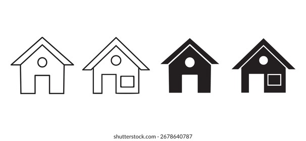 Conjunto de iconos de la casa. aislado sobre fondo blanco para bienes raíces y hogar.