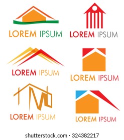house icon set isolated on white background