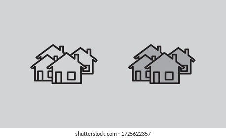 House Icon Set Line Art And Glyph Design Vector Eps 10