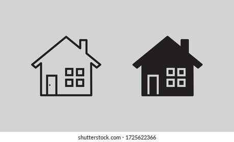 House Icon Set Line Art And Glyph Design Vector Eps 10