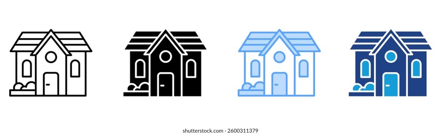 House Icon Set Multiple Style Collection