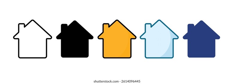 House Icon Set Multiple Style Collection