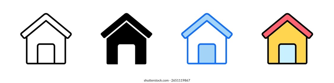 House Icon Set Multiple Style Collection