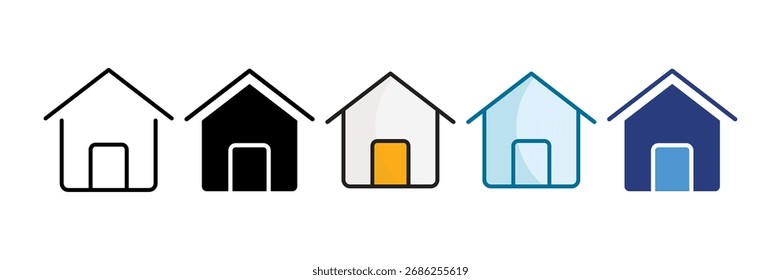 House Icon Set Multiple Style Collection
