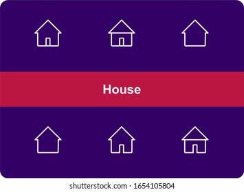 Icono de la casa con estilo de esquema.Vector editable. Aislado. Inicio, dirección.