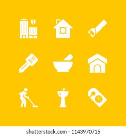 house icon set with sink, key and kitchen pack vector icons for web and graphic design