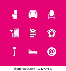 house icon set. house, toilet and at vector icon for graphic design and web