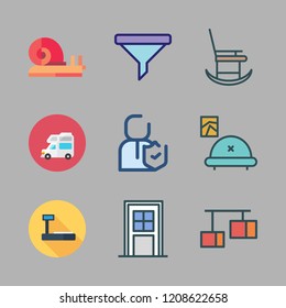 house icon set. vector set about tools and utensils, caravan, filter and livingroom icons set.