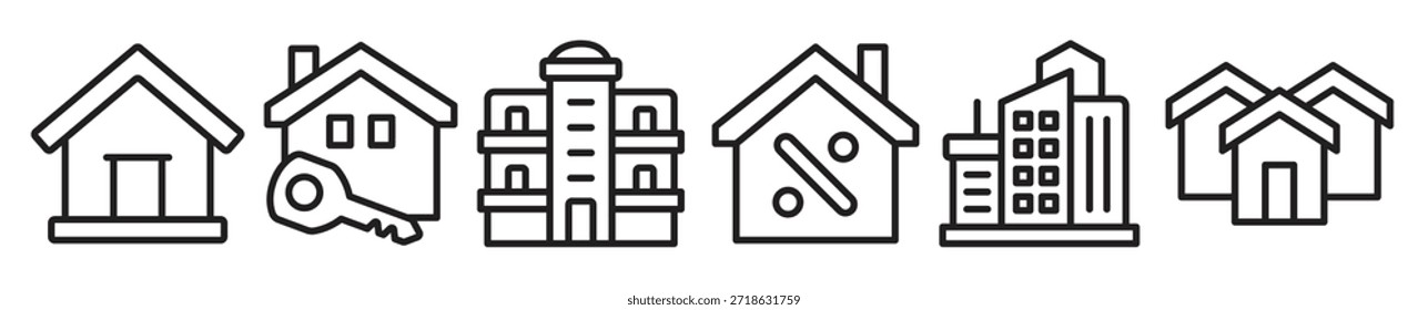 Ilustración gráfica de Vector de conjunto de iconos de casa 