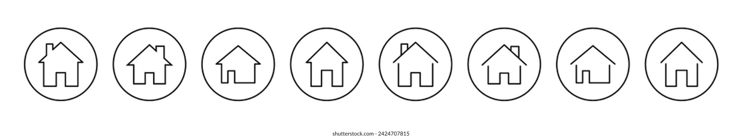 Vector de conjunto de iconos de casa. Signo y símbolo de inicio