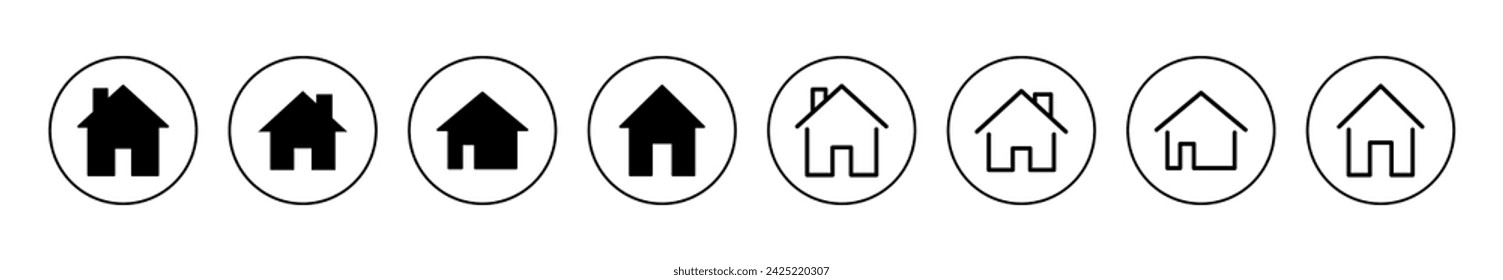 Vector de conjunto de iconos de casa. Signo y símbolo de inicio