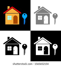 House icon set, vector illustration