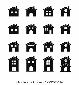 House Icon Set. House vector illustration symbol with black color.