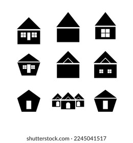 ilustración vectorial de conjunto de iconos de casa en negro