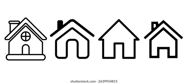 House icon set. Vector illustration.