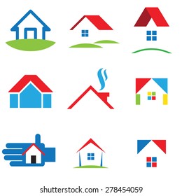 House icon set. Vector illustration