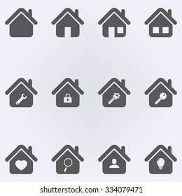 House Icon Set . Vector illustration