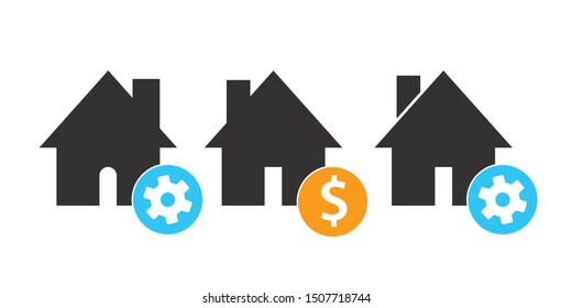 House icon set, vector illustrations.