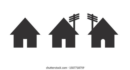 House icon set, vector illustrations.