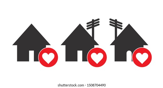 House icon set, vector illustrations.