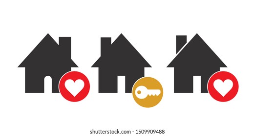 House icon set, vector illustrations.